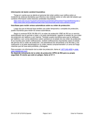 Instrucciones para Formulario WPF DV-3.015 Order for Protection - Washington (Spanish), Page 5