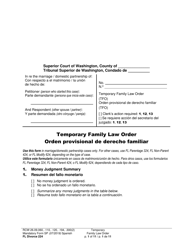 Document preview: Form FL Divorce224 Temporary Family Law Order - Washington (English/Spanish)