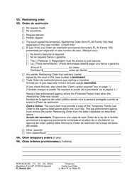 Form FL Divorce224 Temporary Family Law Order - Washington (English/Spanish), Page 10