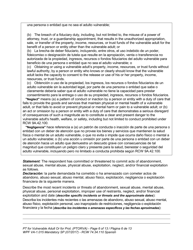 Form WPF VA-1.015 Petition for Vulnerable Adult Order for Protection (Ptorva) - Washington (English/Spanish), Page 10