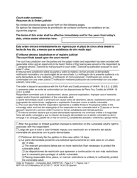 Form WPF VA-3.015 Order for Protection - Vulnerable Adult - Washington (English/Spanish), Page 2
