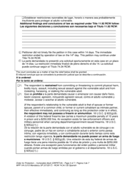 Form WPF VA-3.015 Order for Protection - Vulnerable Adult - Washington (English/Spanish), Page 3
