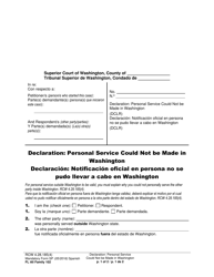 Document preview: Form FL All Family102 Declaration: Personal Service Could Not Be Made in Washington - Washington (English/Spanish)