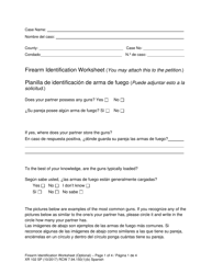 Document preview: Form XR102 Firearm Identification Worksheet - Washington (English/Spanish)