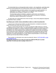 Instrucciones para Formulario WPF SA-2.015 Temporary Sexual Assault Protection Order and Notice of Hearing - Washington (Spanish), Page 4