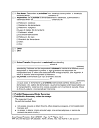 Form WPF SA-3.015 Sexual Assault Protection Order - Washington (English/Spanish), Page 4