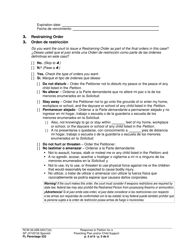 Form FL Parentage332 Response to Petition for a Parenting Plan, Residential Schedule and/or Child Support - Washington (English/Spanish), Page 5