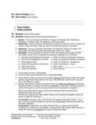 Form FL Modify610 Final Order and Findings on Petition to Change a Parenting Plan, Residential Schedule or Custody Order - Washington (English/Spanish), Page 12
