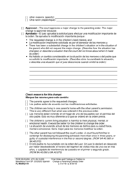 Form FL Modify610 Final Order and Findings on Petition to Change a Parenting Plan, Residential Schedule or Custody Order - Washington (English/Spanish), Page 5