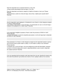 Form WPF DV-1.015 Petition for Order for Protection (Ptorprt) - Washington (English/Spanish), Page 10