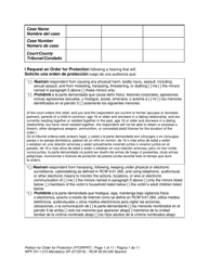 Form WPF DV-1.015 Petition for Order for Protection (Ptorprt) - Washington (English/Spanish), Page 3