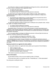 Instrucciones para Formulario WPF DV-2.015 Temporary Order for Protection and Notice of Hearing - Washington (Spanish), Page 3