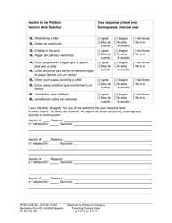 Form FL Modify602 Response to Petition to Change a Parenting Plan, Residential Schedule or Custody Order - Washington (English/Spanish), Page 3
