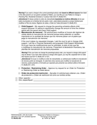 Form FL Modify602 Response to Petition to Change a Parenting Plan, Residential Schedule or Custody Order - Washington (English/Spanish), Page 7