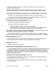 Instrucciones para Formulario WPF VA-1.015 Petition for Vulnerable Adult Order for Protection - Washington (Spanish), Page 2