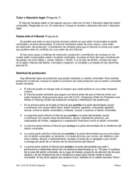 Instrucciones para Formulario WPF VA-1.015 Petition for Vulnerable Adult Order for Protection - Washington (Spanish), Page 3