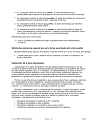 Instrucciones para Formulario WPF VA-1.015 Petition for Vulnerable Adult Order for Protection - Washington (Spanish), Page 4