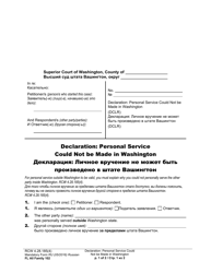 Document preview: Form FL All Family102 Declaration: Personal Service Could Not Be Made in Washington - Washington (English/Russian)