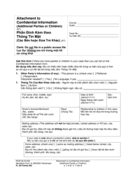 Document preview: Form FL All Family002 Attachment to Confidential Information (Additional Parties or Children) - Washington (English/Vietnamese)