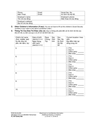 Form FL All Family002 Attachment to Confidential Information (Additional Parties or Children) - Washington (English/Vietnamese), Page 2