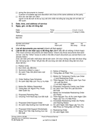 Form FL All Family101 Proof of Personal Service - Washington (English/Vietnamese), Page 2