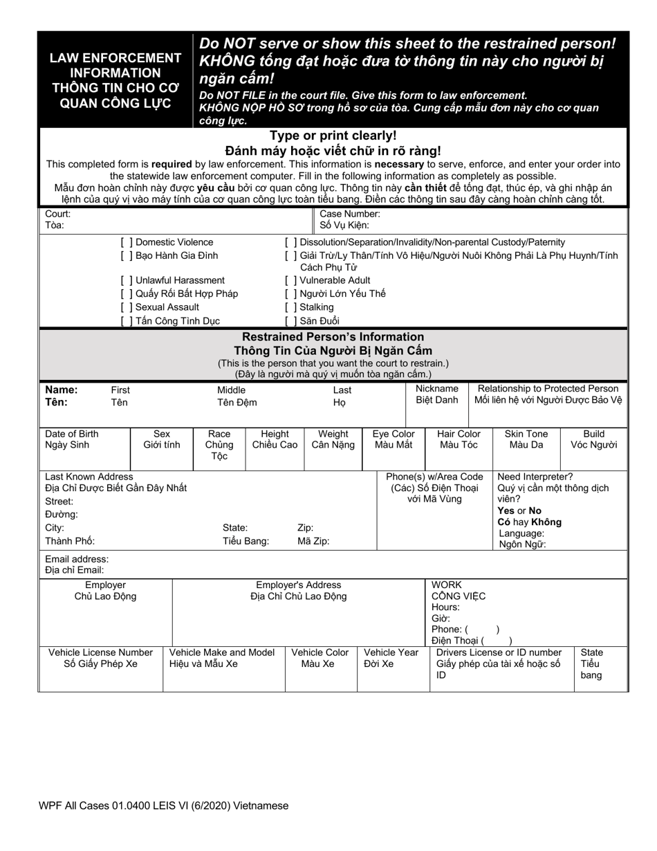 Form WPF All Cases01 0400 Fill Out Sign Online And Download Printable PDF Washington