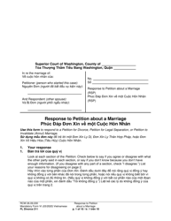 Document preview: Form FL Divorce211 Response to Petition About a Marriage - Washington (English/Vietnamese)