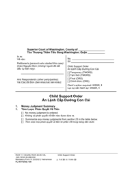 Form FL All Family130 Child Support Order - Washington (English/Vietnamese)