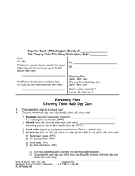Document preview: Form FL All Family140 Parenting Plan - Washington (English/Vietnamese)