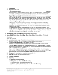 Form FL All Family140 Parenting Plan - Washington (English/Vietnamese), Page 10