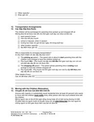 Form FL All Family140 Parenting Plan - Washington (English/Vietnamese), Page 19
