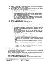Form FL Parentage331 Petition for a Parenting Plan, Residential Schedule and/or Child Support - Washington (English/Vietnamese), Page 5