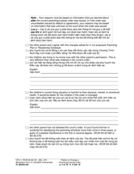 Form FL Modify601 Petition to Change a Parenting Plan, Residential Schedule or Custody Order (Ptmd) - Washington (English/Vietnamese), Page 4