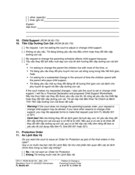 Form FL Modify601 Petition to Change a Parenting Plan, Residential Schedule or Custody Order (Ptmd) - Washington (English/Vietnamese), Page 8