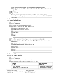 Form FL Divorce221 Motion for Immediate Restraining Order (Ex Parte) - Washington (English/Vietnamese), Page 10