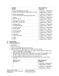 Form FL Divorce221 Motion for Immediate Restraining Order (Ex Parte) - Washington (English/Vietnamese), Page 11