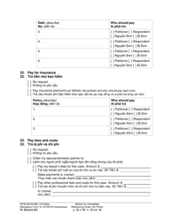 Form FL Divorce221 Motion for Immediate Restraining Order (Ex Parte) - Washington (English/Vietnamese), Page 12