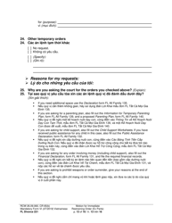 Form FL Divorce221 Motion for Immediate Restraining Order (Ex Parte) - Washington (English/Vietnamese), Page 13