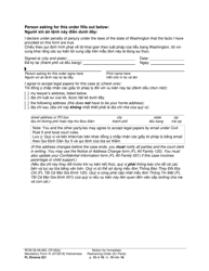 Form FL Divorce221 Motion for Immediate Restraining Order (Ex Parte) - Washington (English/Vietnamese), Page 15