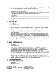Form FL Divorce221 Motion for Immediate Restraining Order (Ex Parte) - Washington (English/Vietnamese), Page 7
