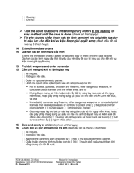 Form FL Divorce221 Motion for Immediate Restraining Order (Ex Parte) - Washington (English/Vietnamese), Page 8