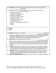 Form WPF SA-1.015 Petition for Sexual Assault Protection Order - Washington (English/Vietnamese), Page 4
