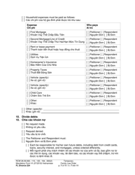 Form FL Divorce224 Temporary Family Law Order - Washington (English/Vietnamese), Page 7