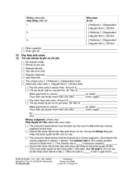 Form FL Divorce224 Temporary Family Law Order - Washington (English/Vietnamese), Page 9