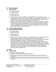 Form FL Divorce222 Immediate Restraining Order (Ex Parte) and Hearing Notice - Washington (English/Vietnamese), Page 6