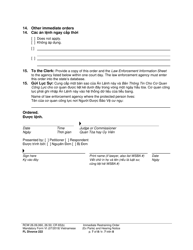 Form FL Divorce222 Immediate Restraining Order (Ex Parte) and Hearing Notice - Washington (English/Vietnamese), Page 7
