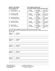 Form FL Parentage332 Response to Petition for a Parenting Plan, Residential Schedule and/or Child Support - Washington (English/Vietnamese), Page 3
