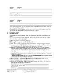 Form FL Parentage332 Response to Petition for a Parenting Plan, Residential Schedule and/or Child Support - Washington (English/Vietnamese), Page 4