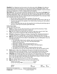 Form FL Modify600 Summons: Notice About Petition to Change a Parenting Plan, Residential Schedule or Custody Orde - Washington (English/Vietnamese), Page 2