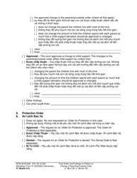 Form FL Modify610 Final Order and Findings on Petition to Change a Parenting Plan, Residential Schedule or Custody Order (Ormdd/Ordymt) - Washington (English/Vietnamese), Page 10